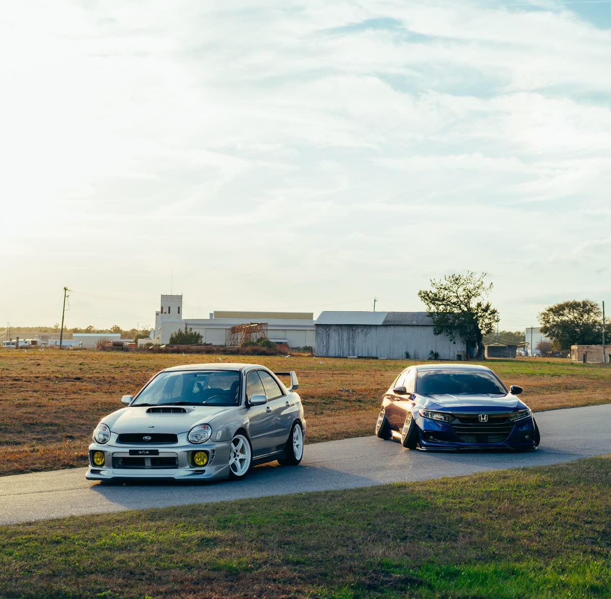 two custom builds on the open road